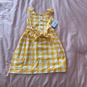 Carter's Yellow Gingham Sun Dress, Size 5, NWT